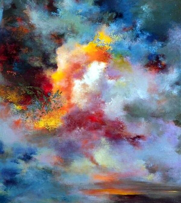 Acrylfarbe zuckert, wabert und glitzert